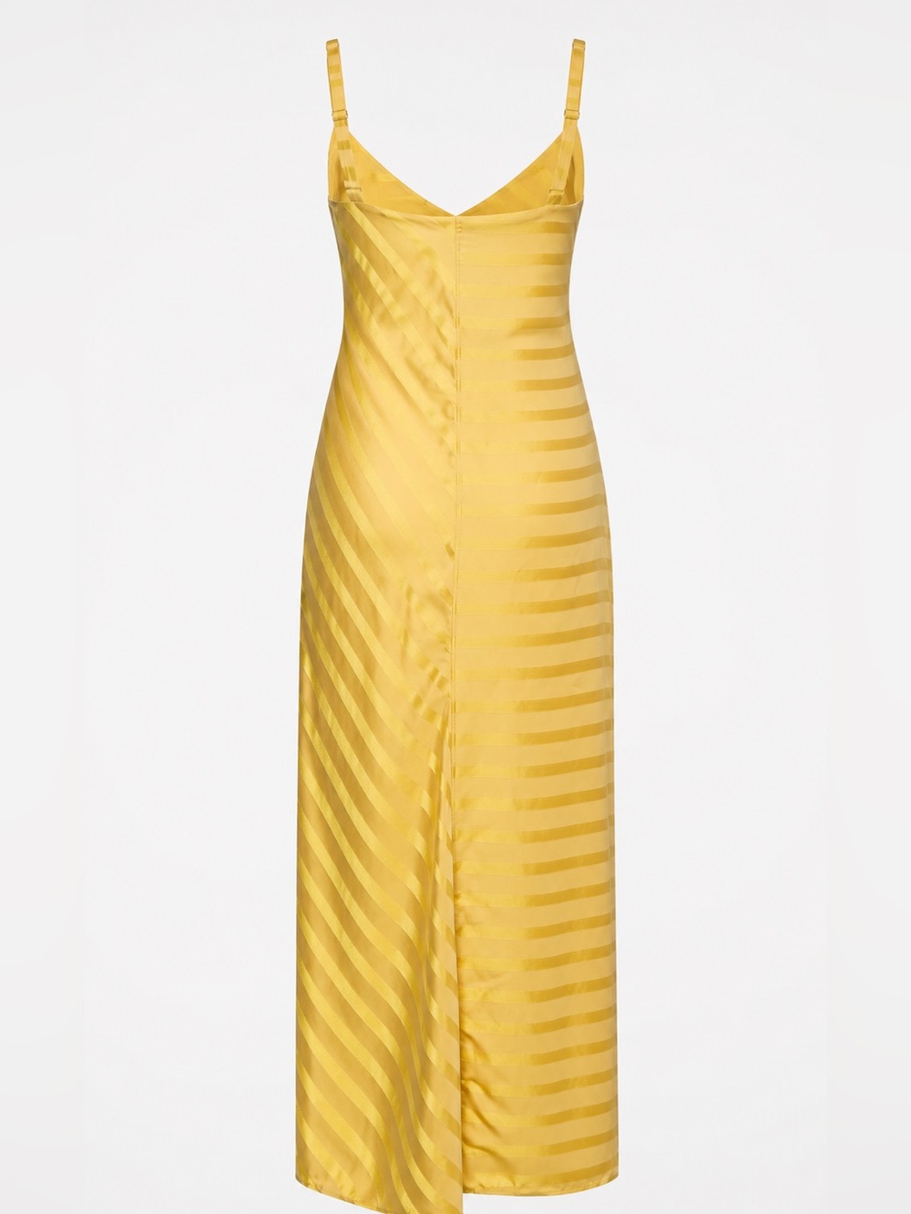 Storm and Marie Boho Slinky Rich Sunshine Yellow Gold Slip Maxi Dress Side Slits - Picture 2 of 3